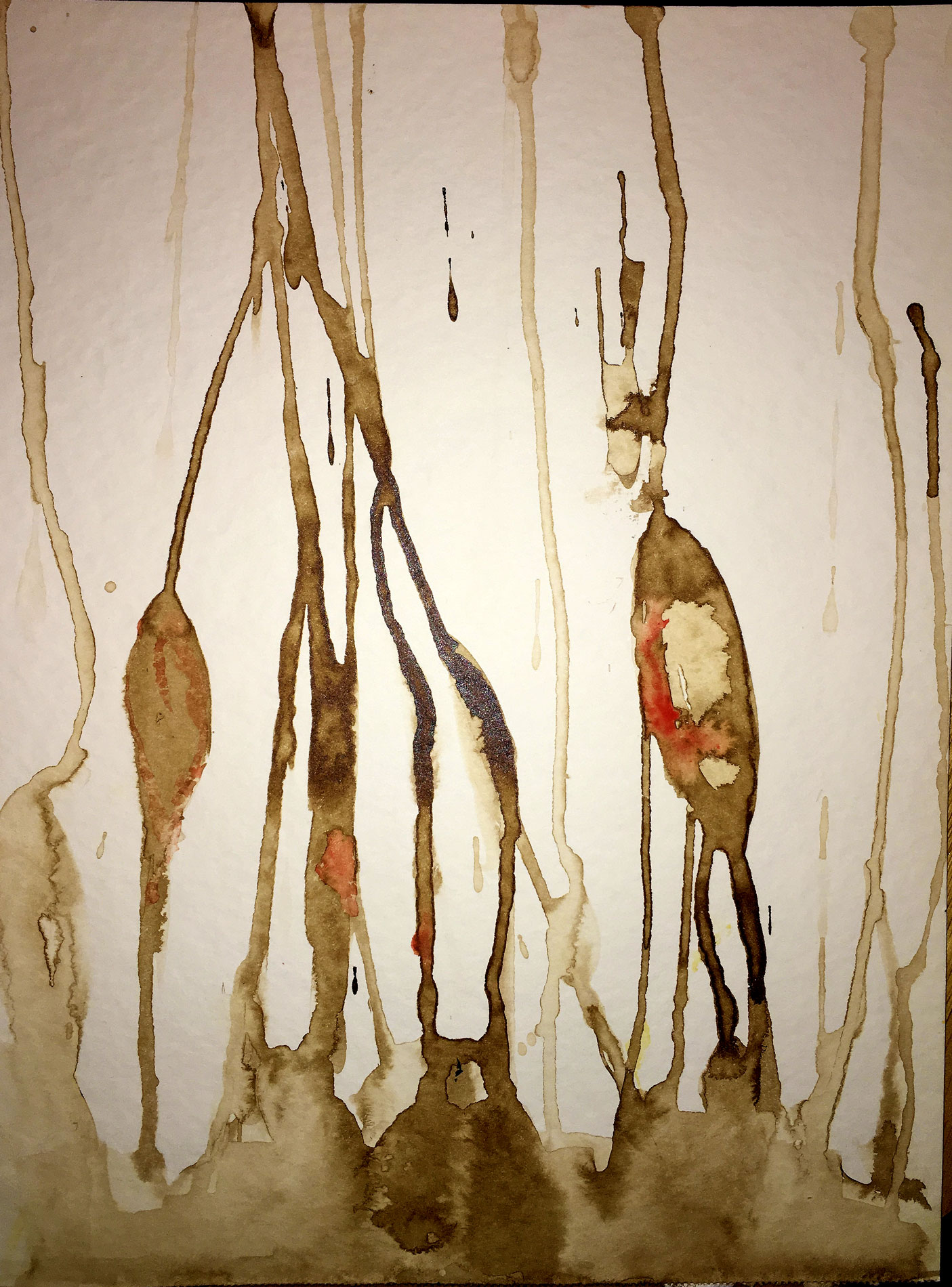 Reed Pods link and guache on mylar 2019